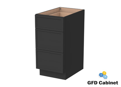 3DB18 Slim Shaker 3-Drawer Base Cabinet 18"Wx34-1/2"Hx24"D