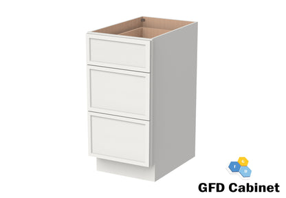 3DB18 Slim Shaker 3-Drawer Base Cabinet 18"Wx34-1/2"Hx24"D