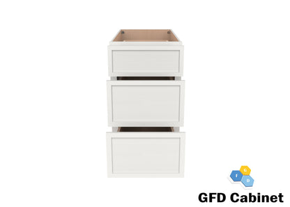 3DB18 Slim Shaker 3-Drawer Base Cabinet 18"Wx34-1/2"Hx24"D
