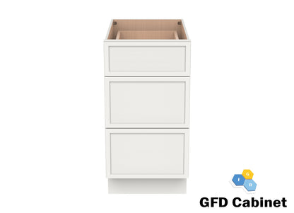 3DB18 Slim Shaker 3-Drawer Base Cabinet 18"Wx34-1/2"Hx24"D