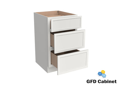 3DB18 Slim Shaker 3-Drawer Base Cabinet 18"Wx34-1/2"Hx24"D