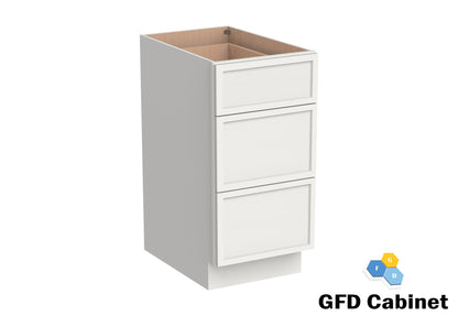 3DB18 Slim Shaker 3-Drawer Base Cabinet 18"Wx34-1/2"Hx24"D