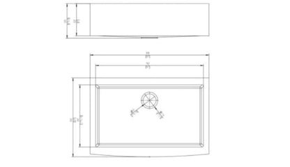 AP3322S-Black 16 Gauge (16G) Black Stainless steel Apron Front Sink Corners Single Bowl
