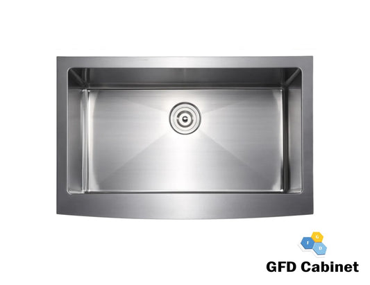 AP3322S-RD 16 Gauge (16G) Stainless Steel Apron Front Sink Round Corners Single Bowl