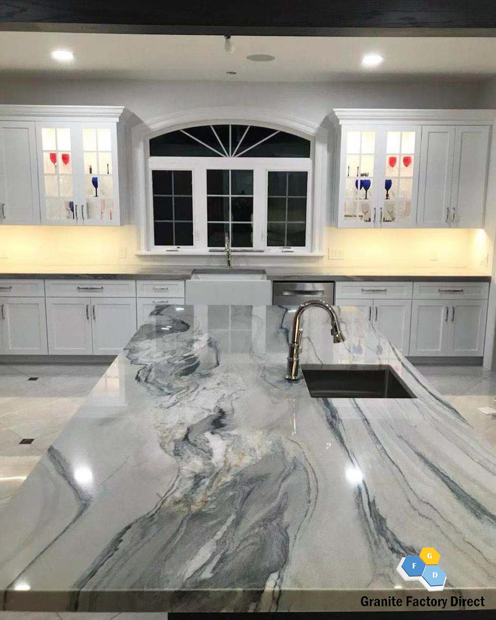 Aquarella Quartzite Countertop and Island Granite Factory Direct