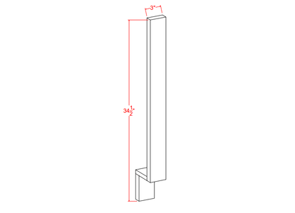 BF3 Shaker Style Cabinet Base Filler 3"Wx34-1/2"H