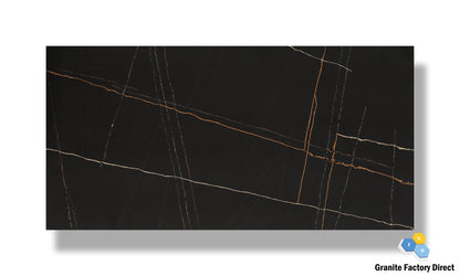 Calacatta Black Quartz GFD118 Countertop Prefab and Slab for sale
