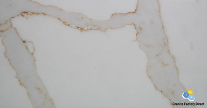 Calacatta Imperial Quartz GFD092 Countertop Prefab and Slab for sale