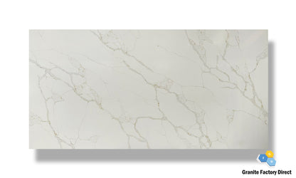 Calacatta Imperial Quartz GFD092 Countertop Prefab and Slab for sale