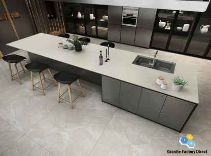 Coastal Grey Quartz GFD197 Countertop Prefab for sale