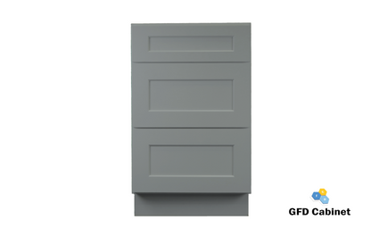 Products 3DB15 Shaker 3-Drawer Base Cabinet 15"Wx34-1/2"Hx24"D
