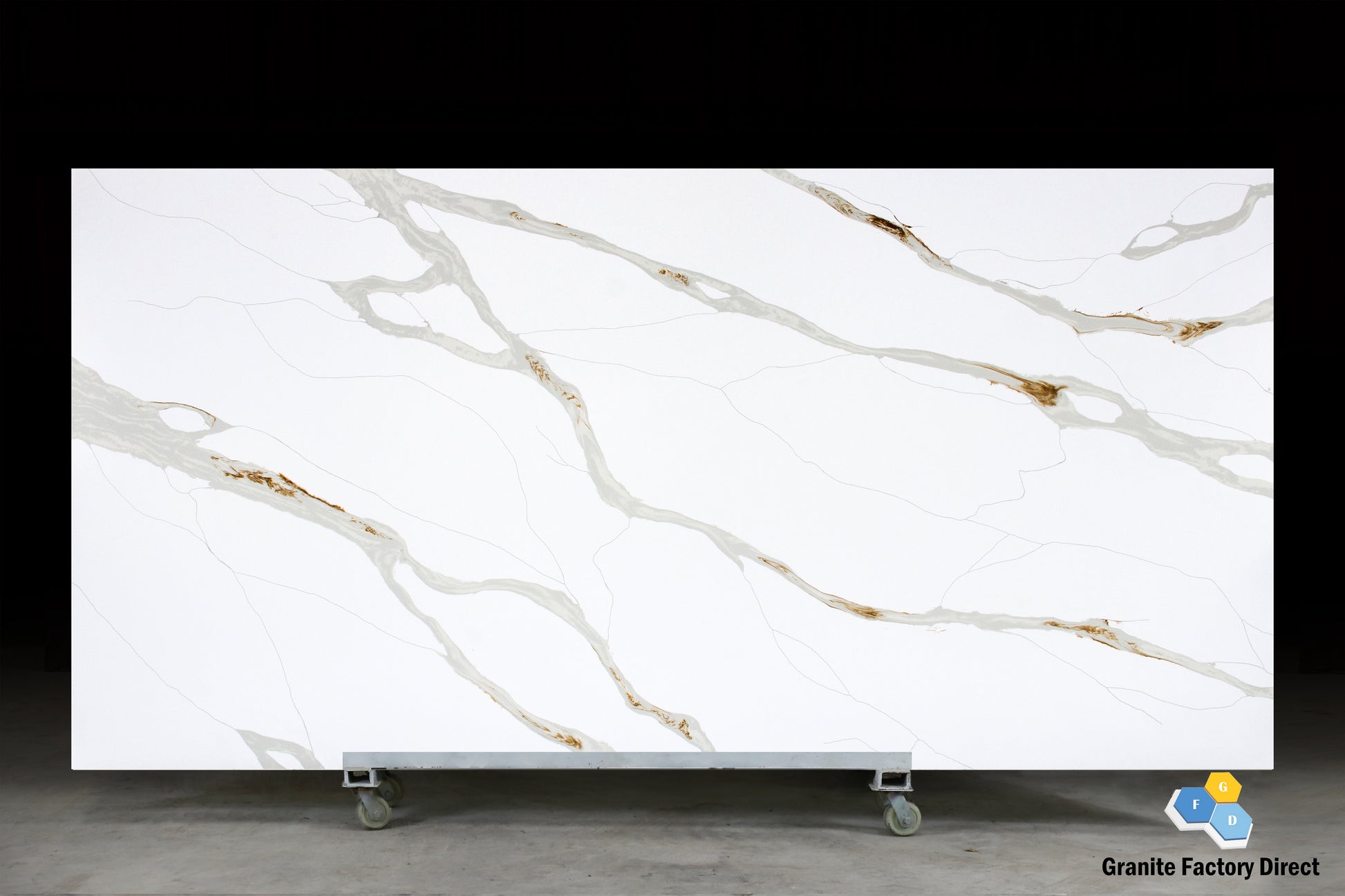 Gold Type 2 Quartz GFD302 Countertop Prefab and Slab for sale