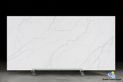 Statuario White Quartz GFD111 Countertop Prefab and Slab for sale