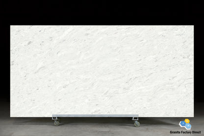 White Fusion Quartz GFD121 Countertop Prefab and Slab for sale