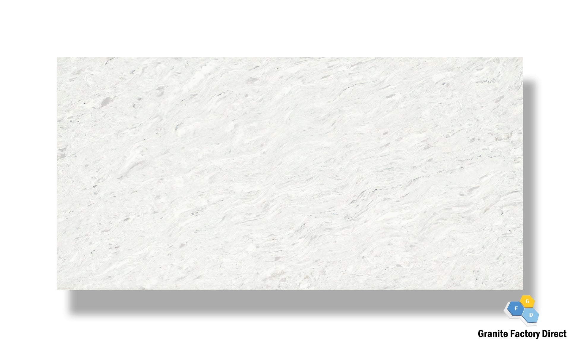 White Fusion Quartz GFD121 Countertop Prefab and Slab for sale